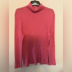Talbots Pink Ribbed Turtleneck Sweater